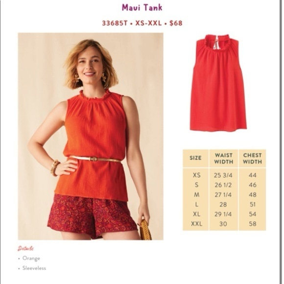 MATILDA JANE Enchanted Garden Solid Red/Orange Maui Tank Top, Size XXL, GUC. - Picture 9 of 12